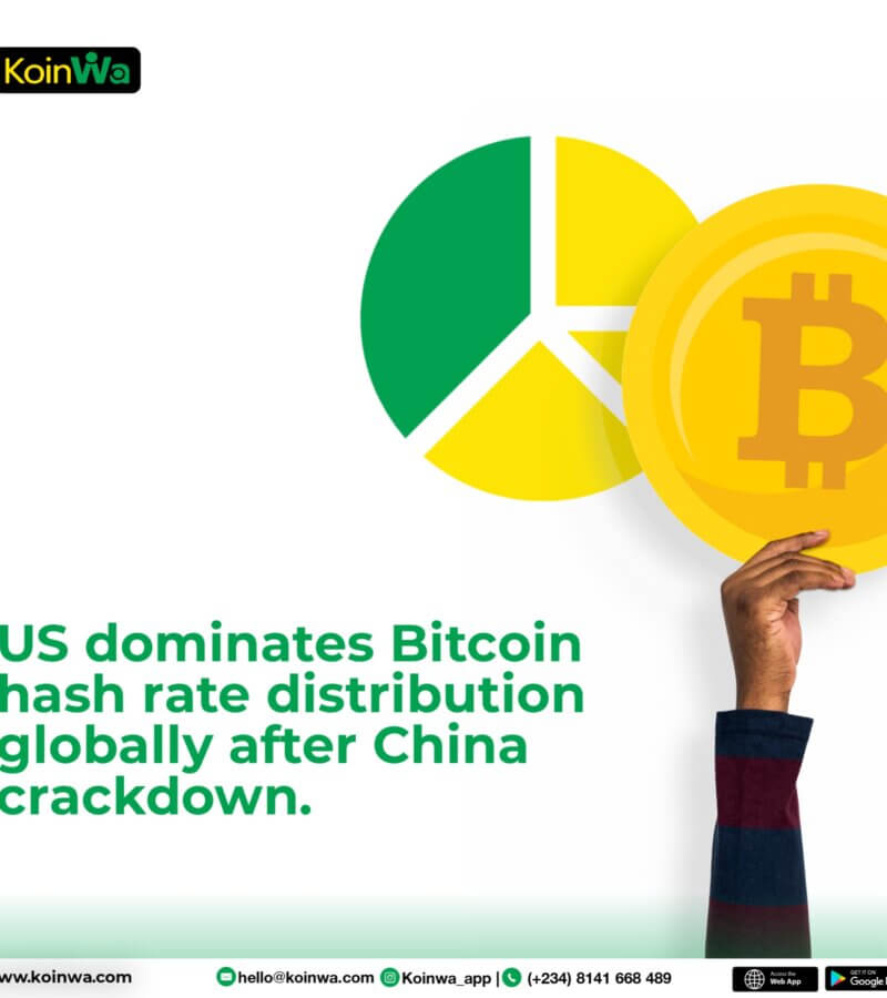 US dominates Bitcoin hash rate distribution globally after China crackdown