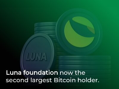 Luna foundation now the second largest Bitcoin holder